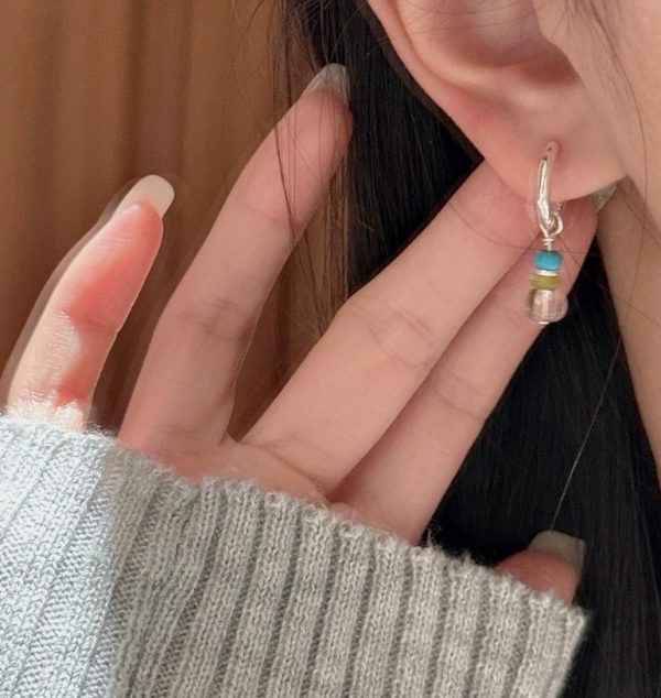Wholesale 925 Sterling Silver Natural Stone Long Earrings - Image 6