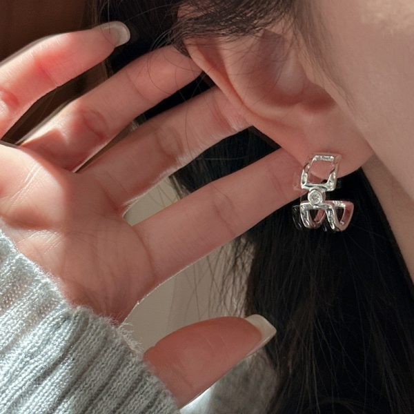 Wholesale 925 Sterling Silver Geometric Zircon Earrings - Image 5