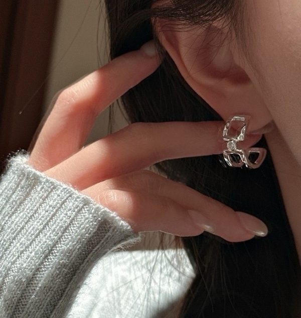 Wholesale 925 Sterling Silver Geometric Zircon Earrings - Image 6