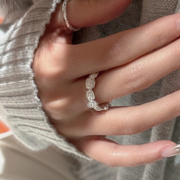 Wholesale 925 Sterling Silver Vintage Matte Rose Ring - Image 5