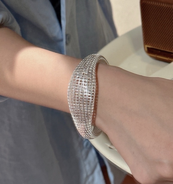 Wholesale 925 Sterling Silver 3D Hollow Bangle - Image 4