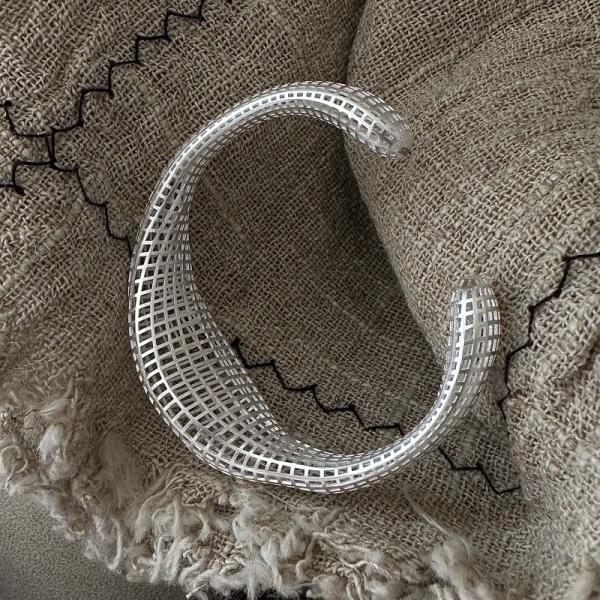 Wholesale 925 Sterling Silver 3D Hollow Bangle - Image 3