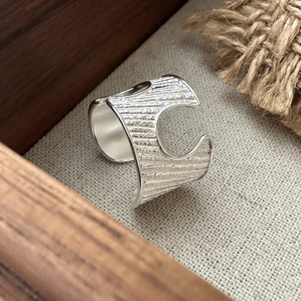 Wholesale 925 Sterling Silver Wide Irregular Ring - Image 2