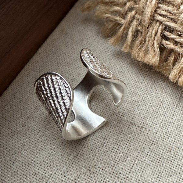 Wholesale 925 Sterling Silver Wide Irregular Ring - Image 3