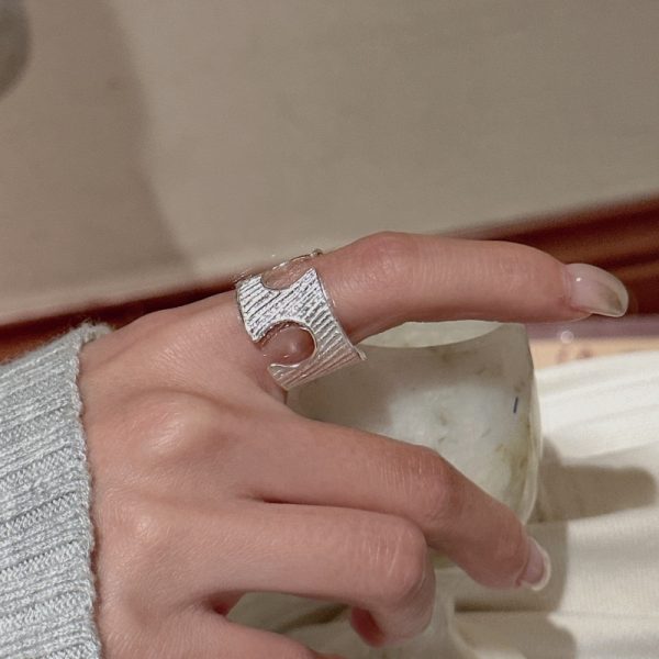 Wholesale 925 Sterling Silver Wide Irregular Ring - Image 4