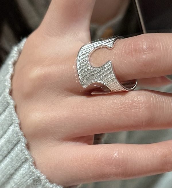 Wholesale 925 Sterling Silver Wide Irregular Ring - Image 6