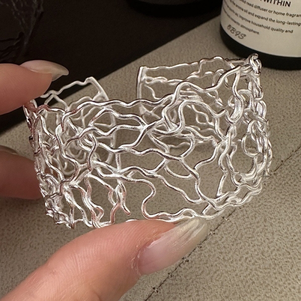 Wholesale 925 Sterling Silver Bold Hollow Bangle - Image 2