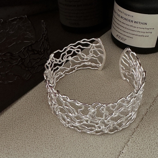 Wholesale 925 Sterling Silver Bold Hollow Bangle - Image 3
