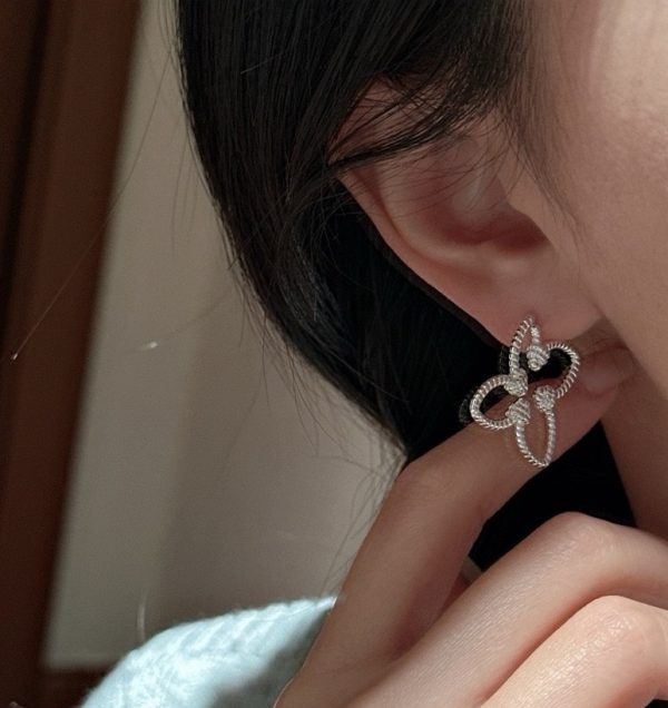 Wholesale 925 Sterling Silver Four-leaf Clover Flower Stud Earrings - Image 6