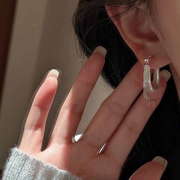 Wholesale 925 Sterling Silver Transparent Resin Earrings - Image 4
