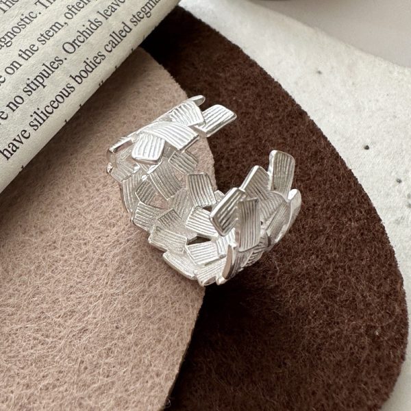 Wholesale 925 Sterling Silver Matte Irregular Ring - Image 2