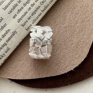 Wholesale 925 Sterling Silver Matte Irregular Ring