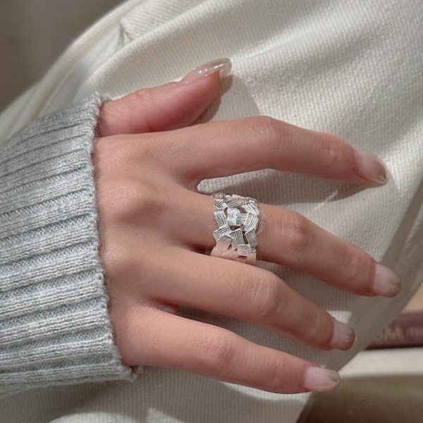 Wholesale 925 Sterling Silver Matte Irregular Ring - Image 5