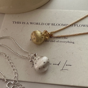 Wholesale 925 Sterling Silver Brushed Lucky Bag Necklace