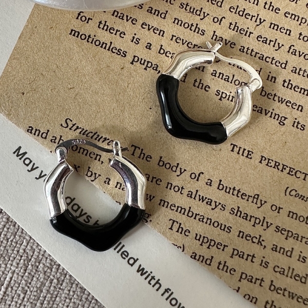 Wholesale 925 Sterling Silver Enamel Hoop Earrings - Image 2
