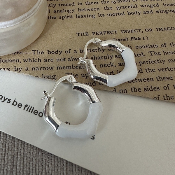 Wholesale 925 Sterling Silver Enamel Hoop Earrings - Image 3