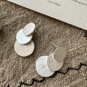 Wholesale 925 Sterling Silver Frosted Round Earrings