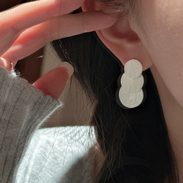 Wholesale 925 Sterling Silver Frosted Round Earrings - Image 6