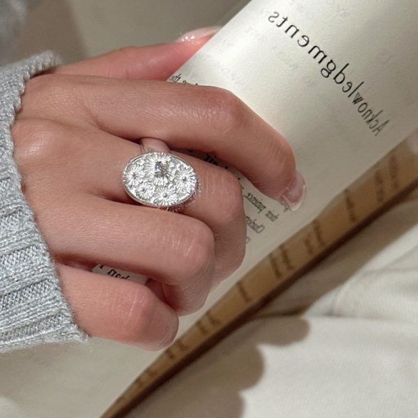 Wholesale 925 Sterling Silver Zircon Daisy Ring - Image 4