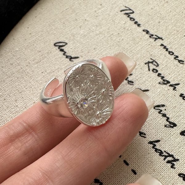 Wholesale 925 Sterling Silver Zircon Daisy Ring - Image 2