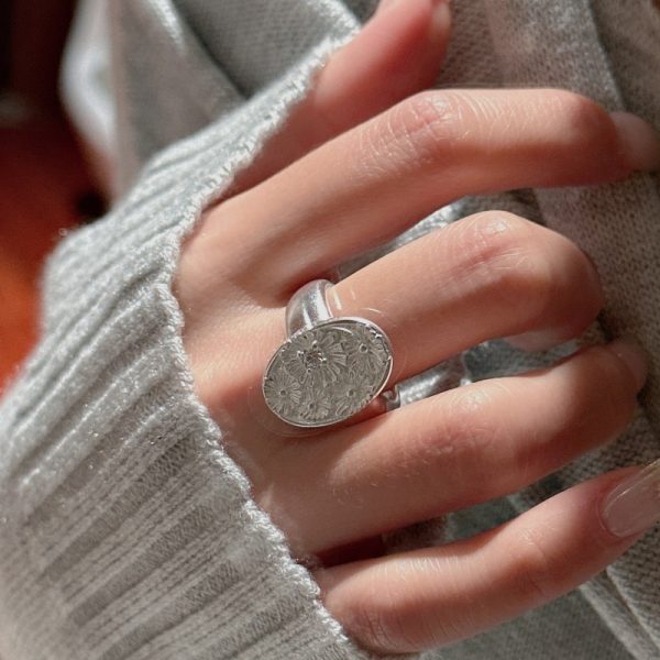 Wholesale 925 Sterling Silver Zircon Daisy Ring - Image 5