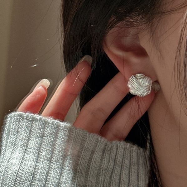 Wholesale 925 Sterling Silver Irregularly Textured Stud Earrings - Image 5