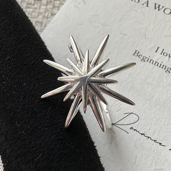 Wholesale 925 Sterling Silver Star-shaped Stud Earrings & Ring - Image 2