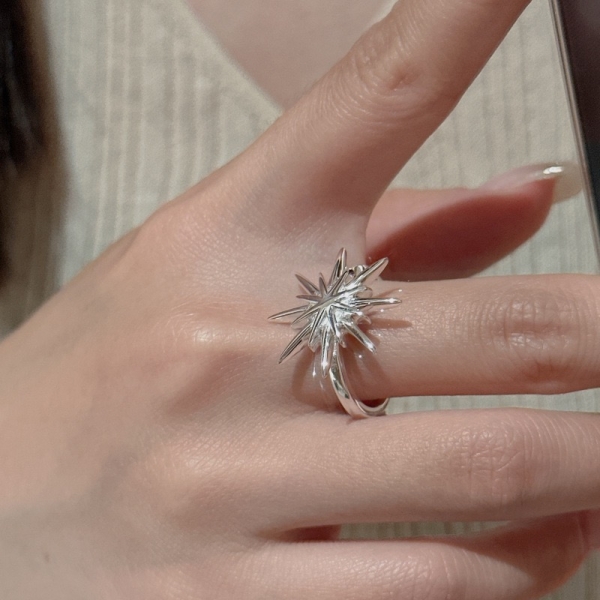 Wholesale 925 Sterling Silver Star-shaped Stud Earrings & Ring - Image 4