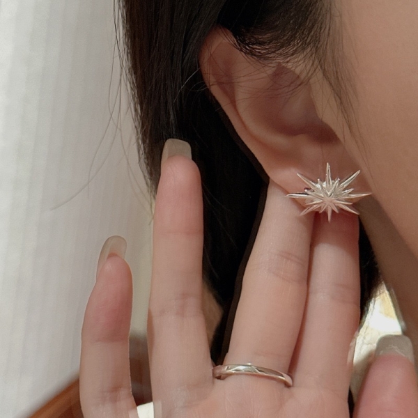 Wholesale 925 Sterling Silver Star-shaped Stud Earrings & Ring - Image 5