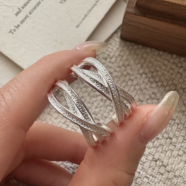 Wholesale 925 Sterling Silver Cross Stud Earrings & Ring - Image 3