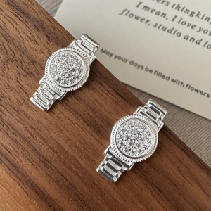 Wholesale 925 Sterling Silver Zircon Watch Earrings