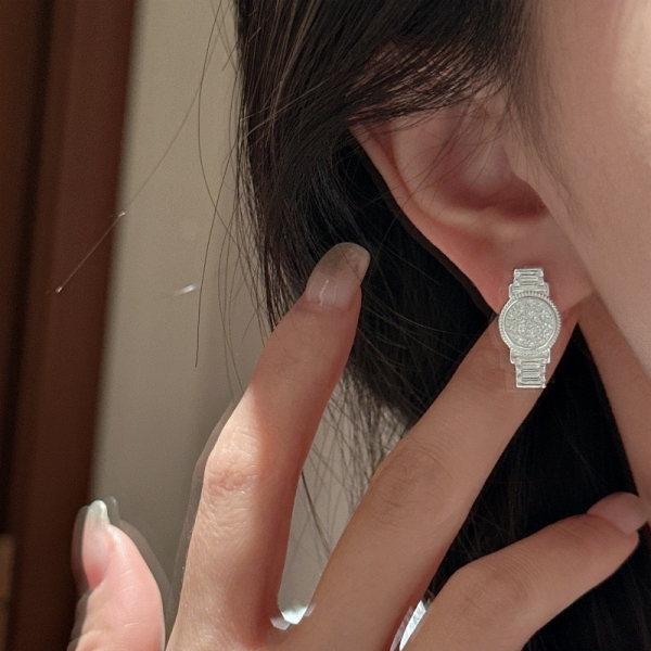 Wholesale 925 Sterling Silver Zircon Watch Earrings - Image 4