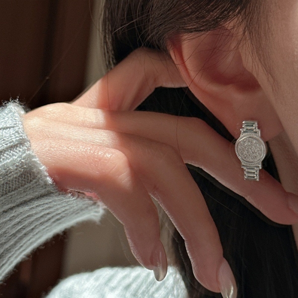 Wholesale 925 Sterling Silver Zircon Watch Earrings - Image 5