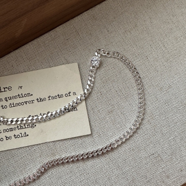Wholesale 925 Sterling Silver Zircon Tank Necklace - Image 3