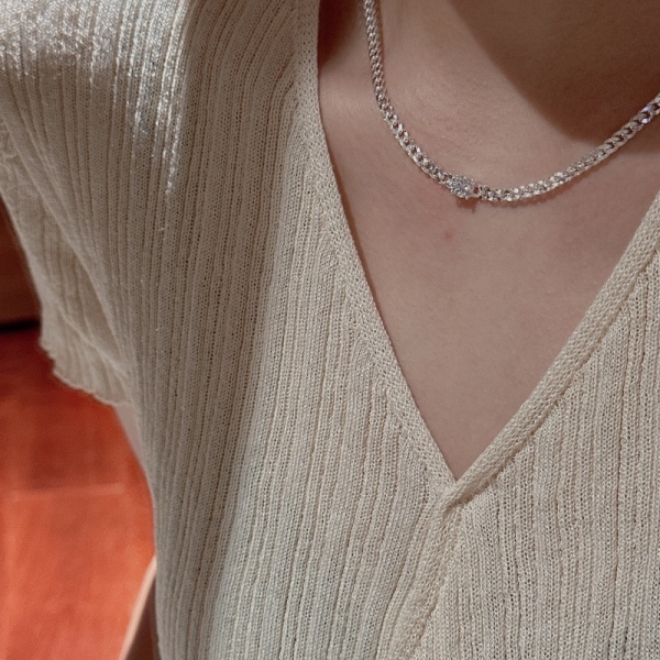 Wholesale 925 Sterling Silver Zircon Tank Necklace - Image 4