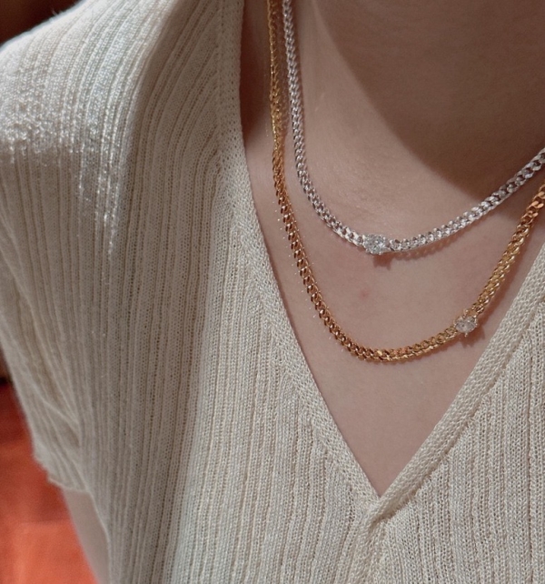Wholesale 925 Sterling Silver Zircon Tank Necklace - Image 6