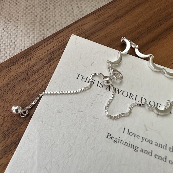 Wholesale 925 Sterling Silver Zircon Moon Necklace - Image 3