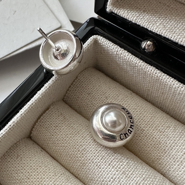 Wholesale 925 Sterling Silver Round Stone Engraving Stud Earrings - Image 3