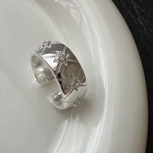 Wholesale 925 Sterling Silver Zircon Star Ring