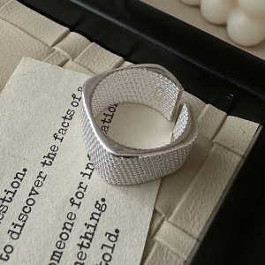 Wholesale 925 Sterling Silver Square Bold Open Ring