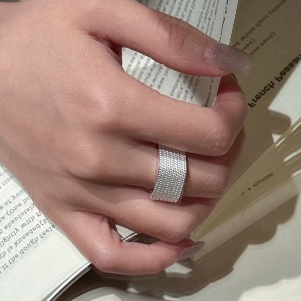 Wholesale 925 Sterling Silver Square Bold Open Ring - Image 5