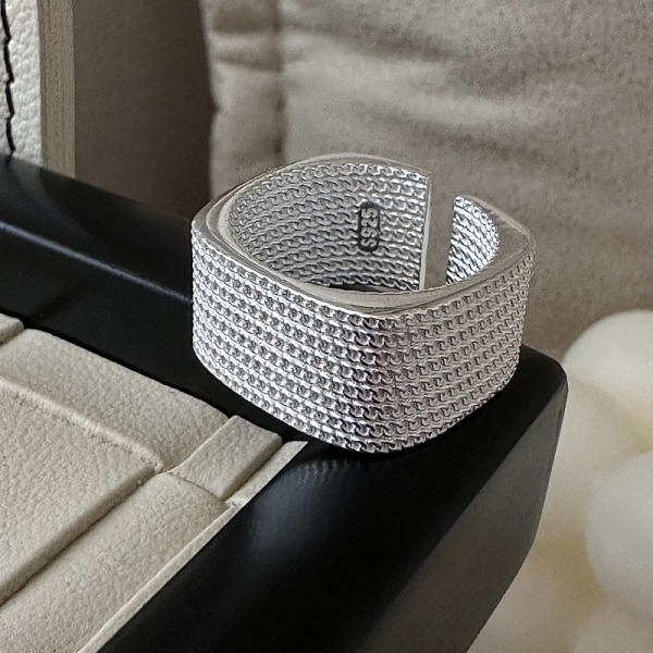 Wholesale 925 Sterling Silver Square Bold Open Ring - Image 2