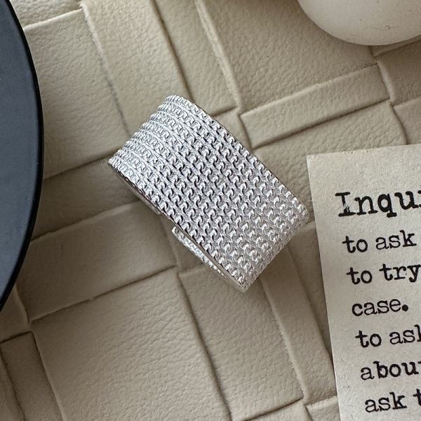 Wholesale 925 Sterling Silver Square Bold Open Ring - Image 3