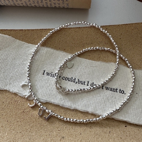 Wholesale 925 Sterling Silver LUCKY Necklace & Bracelet In Gold & Silver - Image 5