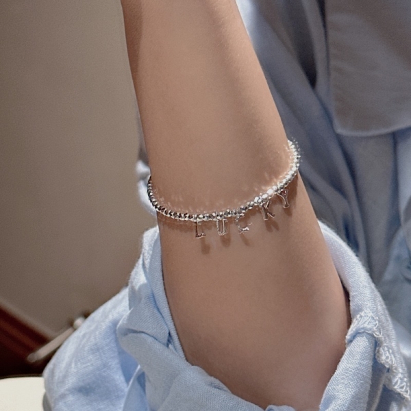 Wholesale 925 Sterling Silver LUCKY Necklace & Bracelet In Gold & Silver - Image 11