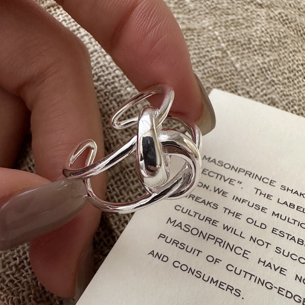 Wholesale 925 Sterling Silver Wide Knot Ring - Image 2