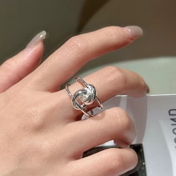Wholesale 925 Sterling Silver Wide Knot Ring - Image 5