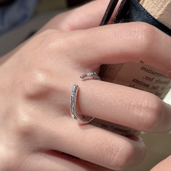 Wholesale 925 Sterling Silver Textured Thin Ring - Image 5