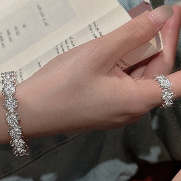Wholesale 925 Sterling Silver Flower Earrings & Ring & Bangle - Image 5