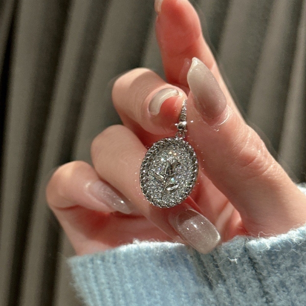 Wholesale 925 Sterling Silver Rose Zircon Pendant - Image 4